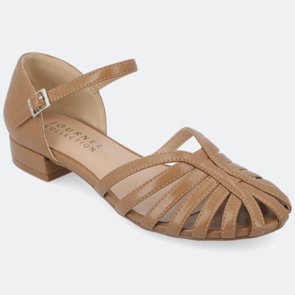 Journee Womens Joannah Mary Jane Block Heel Round Toe Flats - Picture 1 of 6